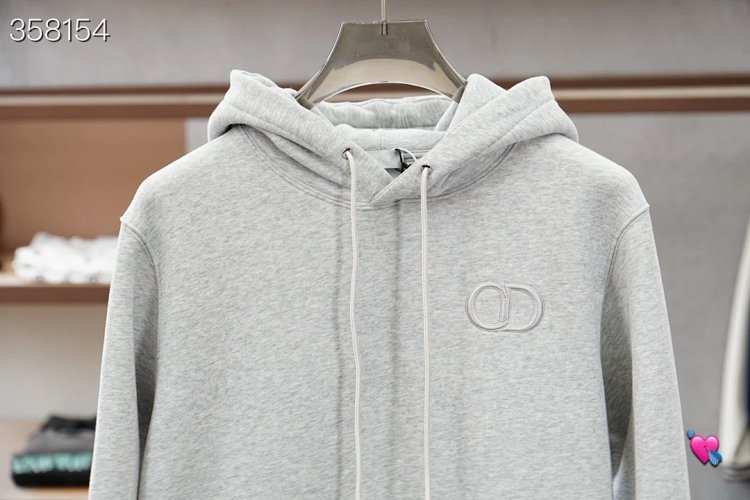 DiorDior classic CD embroidered hooded pure cotton men's fashionable casual hooded sweatshirt | Litb