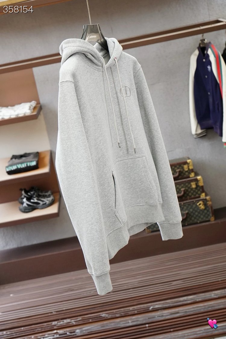 DiorDior classic CD embroidered hooded pure cotton men's fashionable casual hooded sweatshirt | Litb