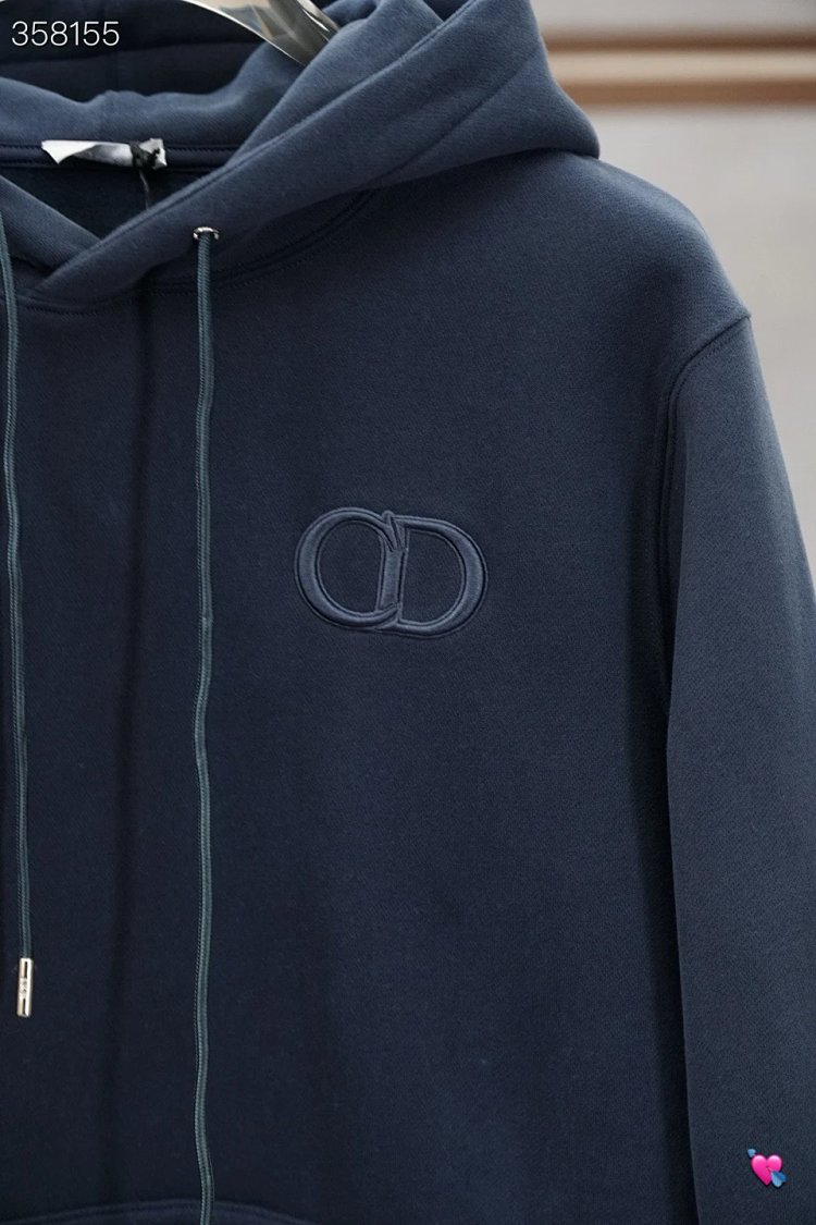 DiorDior classic CD embroidered hooded pure cotton men's fashionable casual hooded sweatshirt | Litb