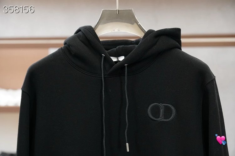 DiorDior classic CD embroidered hooded pure cotton men's fashionable casual hooded sweatshirt | Litb