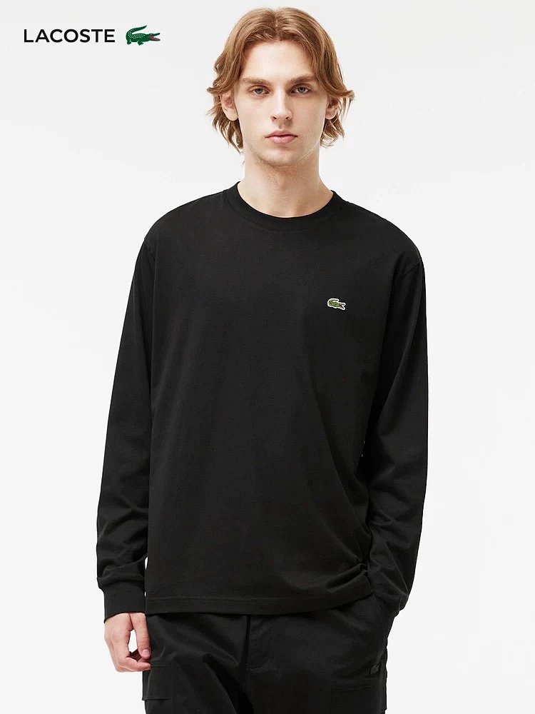 LACOSTE  French crocodile men's pure cotton round neck long sleeved T-shirt TH7307 | Litbuuy Spreads
