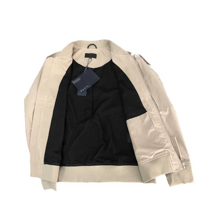 Prada men's jacket baseball collar zipper jacket cardigan solid color men's casual | Litbuuy Spreads
