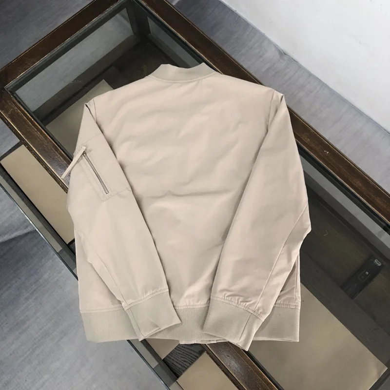 Prada men's jacket baseball collar zipper jacket cardigan solid color men's casual | Litbuuy Spreads