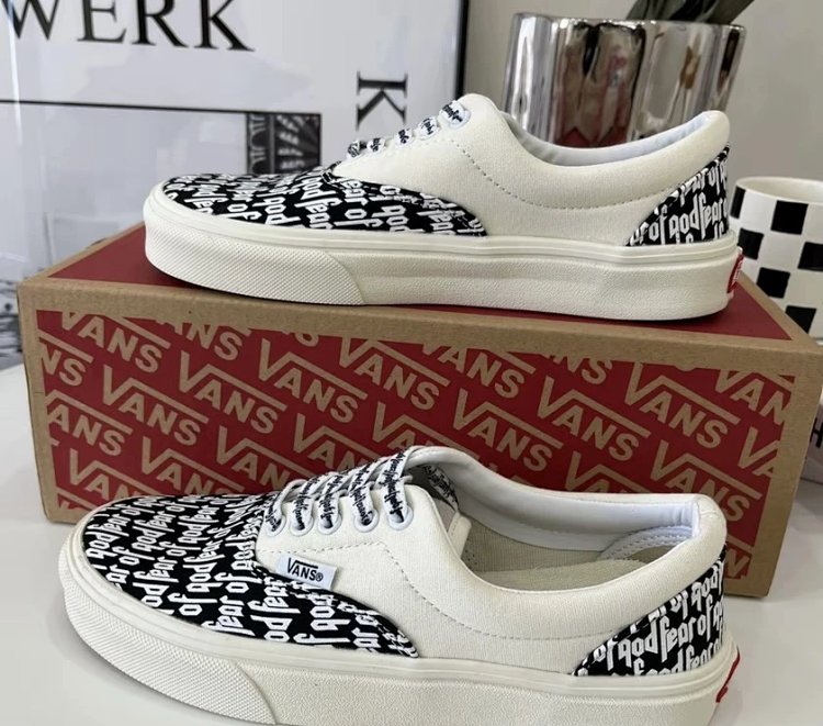 Vans board shoes, one foot low cut shoesFear of God x Vans Era 95 dx white black fog  | Litbuuy Spre