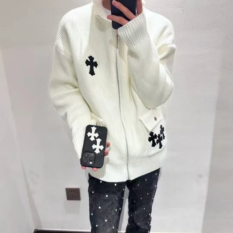 Chrome Hearts cardigan knitted sweater jacket for both men and women | Litbuuy Spreadsheet