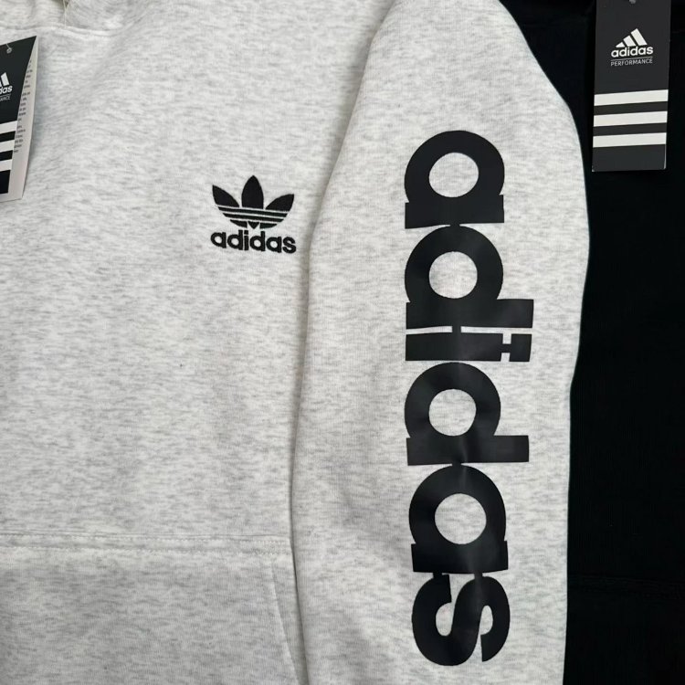Adidas Kirin arm fleece hooded sweatshirt for men and women, Adidas long sleeved hooded pullover | L