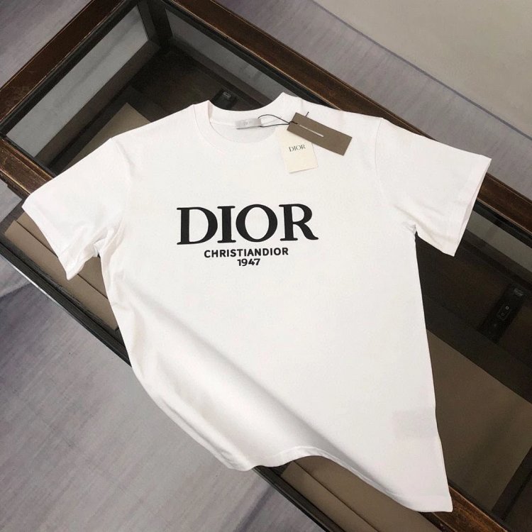 Dior light luxury short sleeved T-shirt men's half sleeved top unisex Dior short sleeved shirt | Li