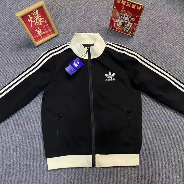 Adidas Clover Jacket Double Zipper Men's and Women's Embroidered Trendy Jacket | Litbuuy Spreadsheet