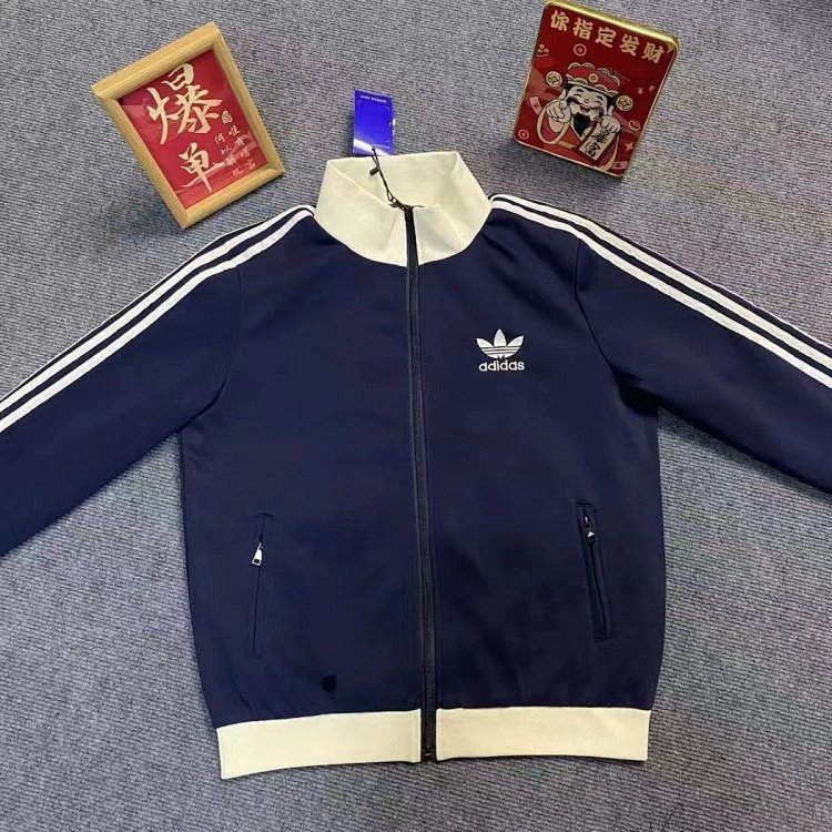 Adidas Clover Jacket Double Zipper Men's and Women's Embroidered Trendy Jacket | Litbuuy Spreadsheet