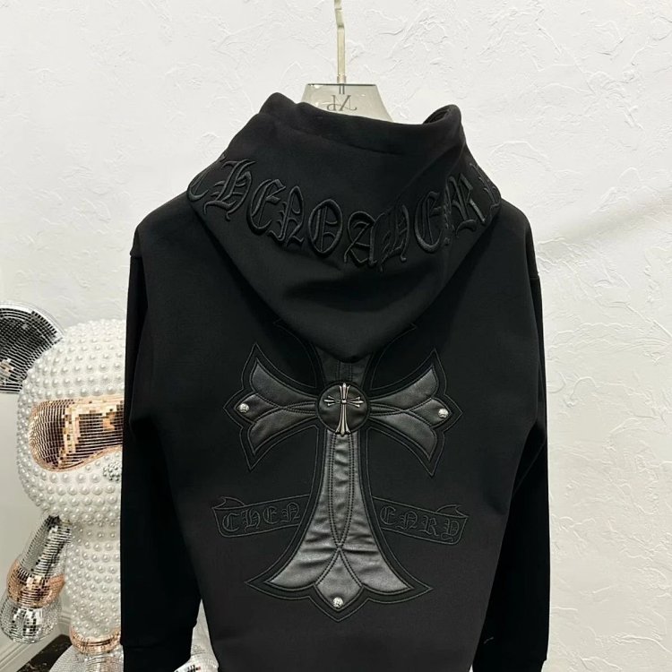 Chrome Hearts hooded sweatshirt, autumn and winter cross long sleeved fleece jacket | Litbuuy Spread