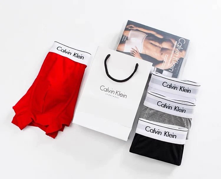 CK underwear men's pure cotton antibacterial breathable anti pinch hip flat corner gift box set of t
