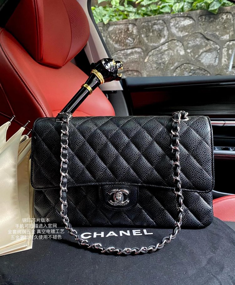 Chanel genuine leather women's bag with diamond grid chain shoulder crossbody ba