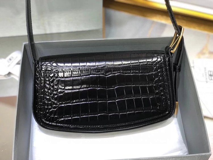 Balenciaga Crocodile Pattern Head Layer Calfskin Single Shoulder Handheld Underarm Bag Women's Bag |