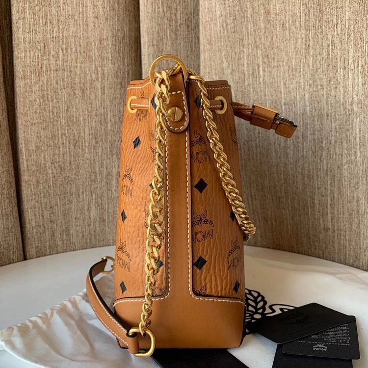 MCM Mini Drawstring Bucket Bag Imported Original Single Handbag Shoulder Bag Crossbody Bag | Litbuuy