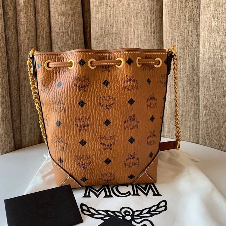 MCM Mini Drawstring Bucket Bag Imported Original Single Handbag Shoulder Bag Crossbody Bag | Litbuuy