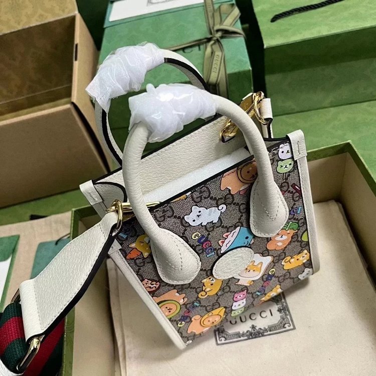 Gucci animal print mini tote bag music score bag crossbody bag shoulder bag unisex 699406 | Litbuuy