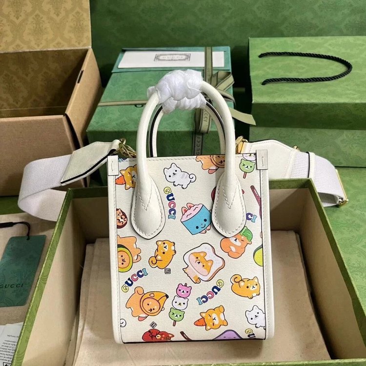 Gucci animal print mini tote bag music score bag crossbody bag shoulder bag unis