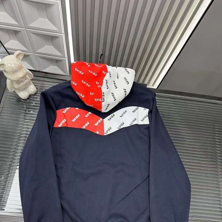 EVISU hooded red and white hoodie | Litbuuy Spreadsheet