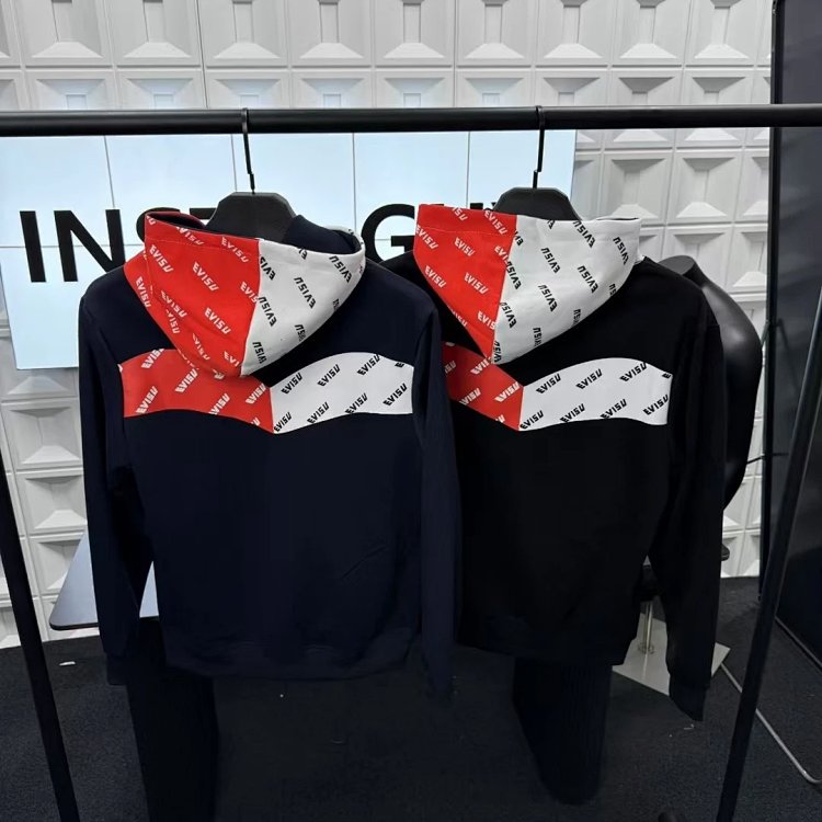 EVISU hooded red and white hoodie | Litbuuy Spreadsheet