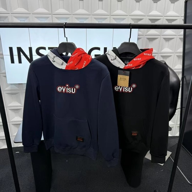 EVISU hooded red and white hoodie
