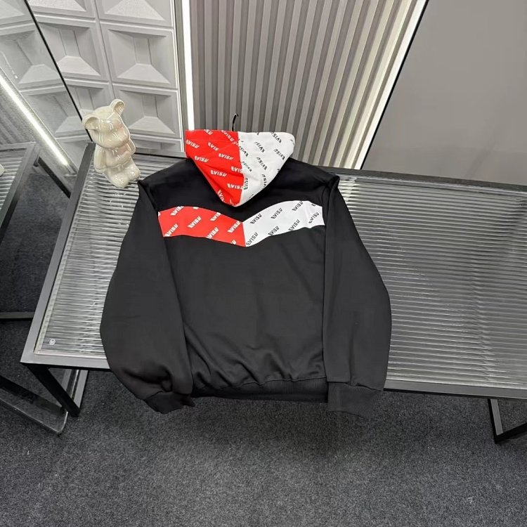 EVISU hooded red and white hoodie | Litbuuy Spreadsheet