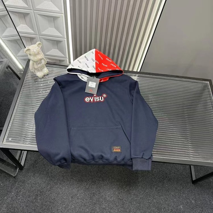 EVISU hooded red and white hoodie | Litbuuy Spreadsheet