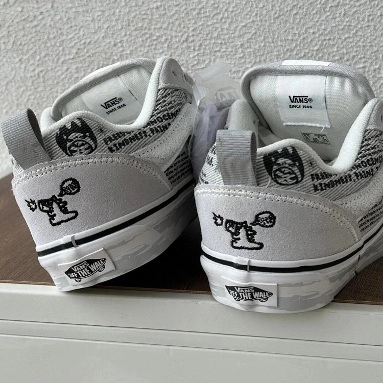 VANS Bubble Matt Ono Co branded Grey White Graffiti Casual Canvas Shoes | Litbuuy Spreadsheet