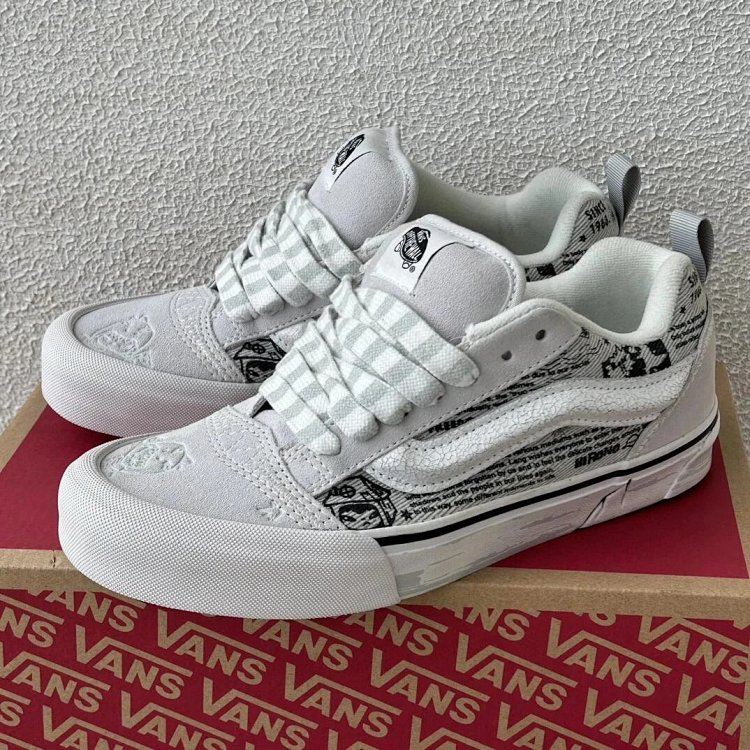 VANS Bubble Matt Ono Co branded Grey White Graffiti Casual Canvas Shoes | Litbuuy Spreadsheet