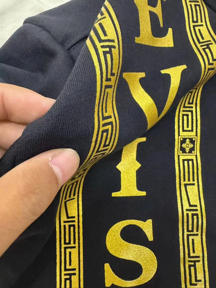 EVISU  Black gold hooded heavyweight hoodie | Litbuuy Spreadsheet