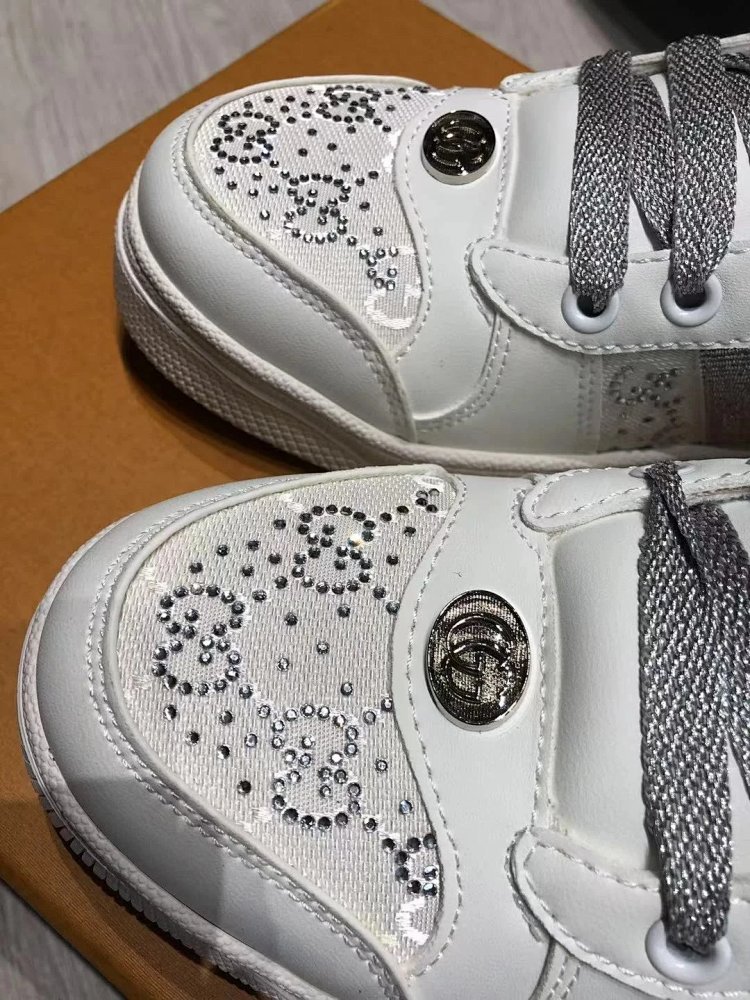 GUCCI dirty shoes, white rhinestone style fashionable board shoes | Litbuuy Spreadsheet