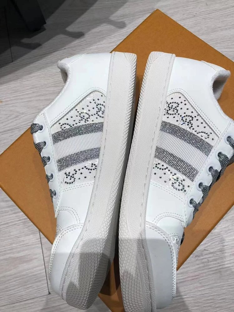 GUCCI dirty shoes, white rhinestone style fashionable board shoes | Litbuuy Spreadsheet