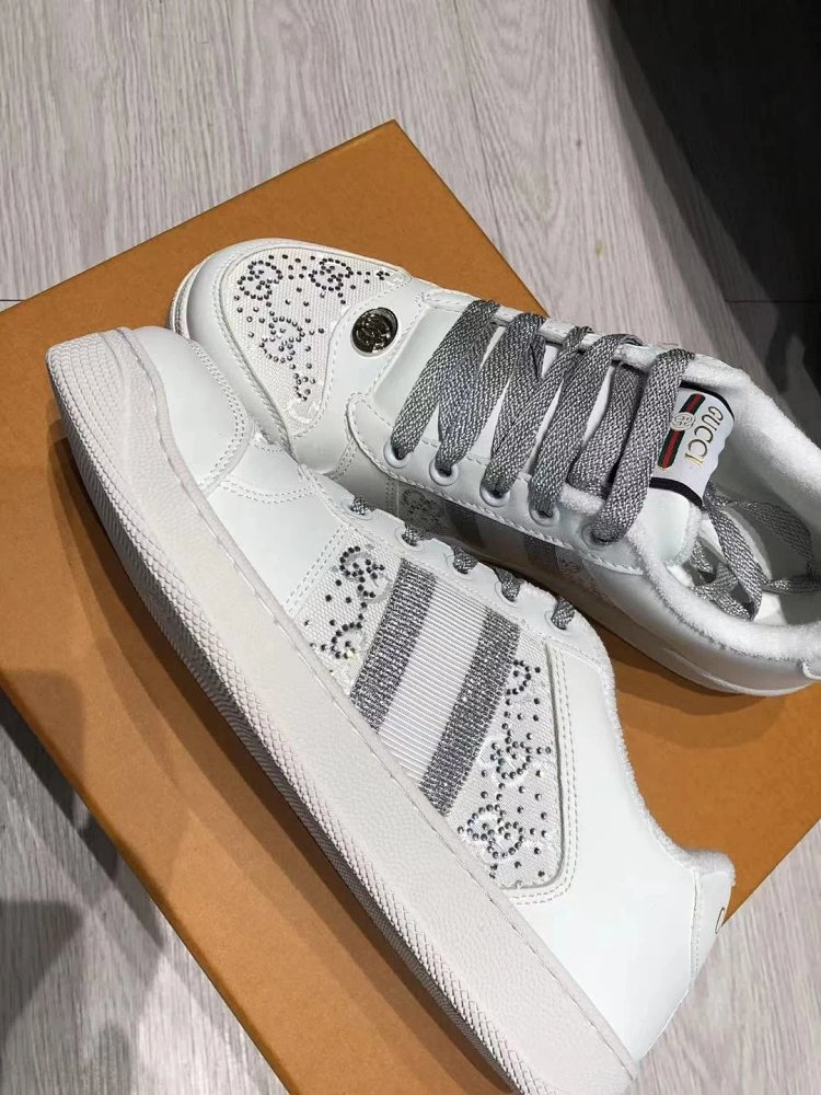 GUCCI dirty shoes, white rhinestone style fashionable board shoes | Litbuuy Spreadsheet