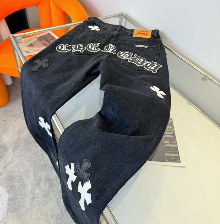 Chrome Hearts  High Street American Limited Loose Trendy Brand Washed Pants | Litbuuy Spreadsheet