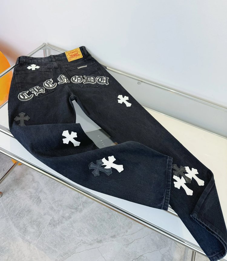 Chrome Hearts  High Street American Limited Loose Trendy Brand Washed Pants | Litbuuy Spreadsheet