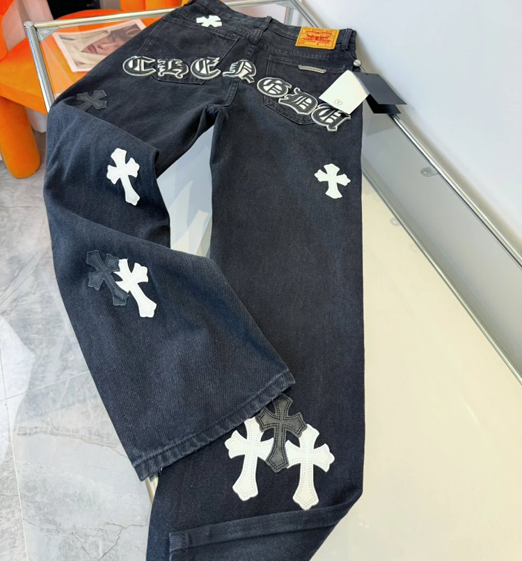 Chrome Hearts  High Street American Limited Loose Trendy Brand Washed Pants | Litbuuy Spreadsheet