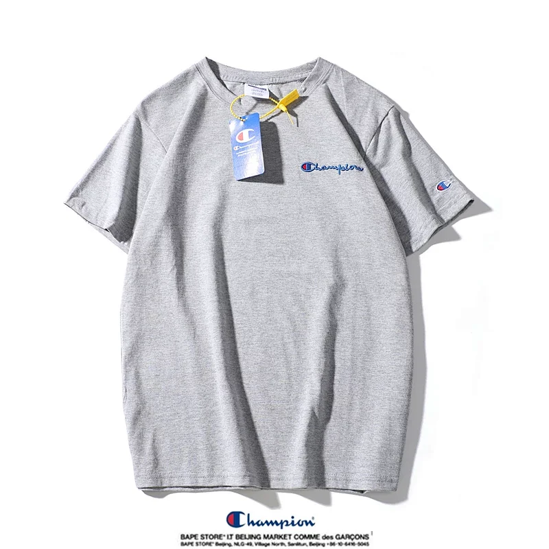 Champion small label pure cotton round neck short sleeved T-shirt | Litbuuy Spreadsheet