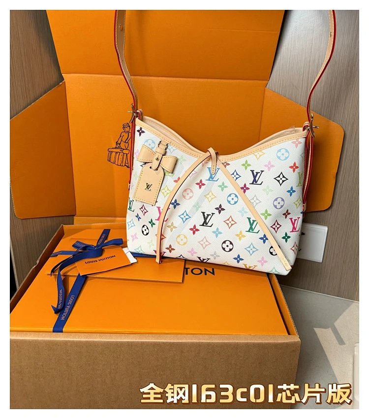 Louis Vuitton white tri colored CarryAll handbag | Litbuuy Spreadsheet
