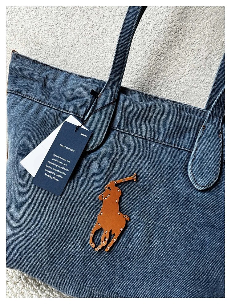 Ralph Lauren  Washed denim blue tote bag | Litbuuy Spreadsheet