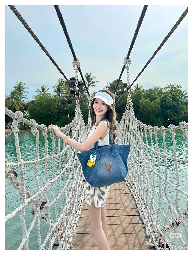 Ralph Lauren  Washed denim blue tote bag | Litbuuy Spreadsheet