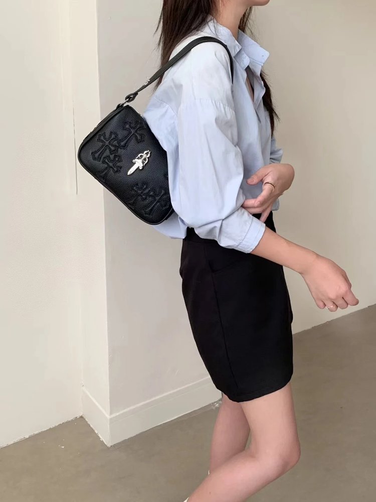 Chrome Hearts  Retro high-end lychee patterned shoulder bag | Litbuuy Spreadsheet