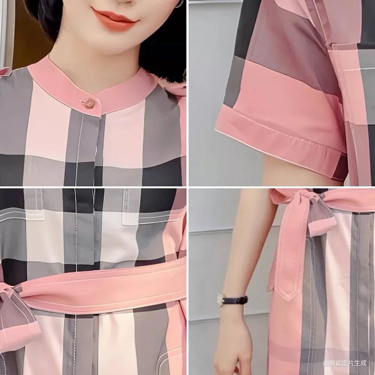 Burberry  British style casual mid length shirt skirt with floral patterns | Litbuuy Spreadsheet