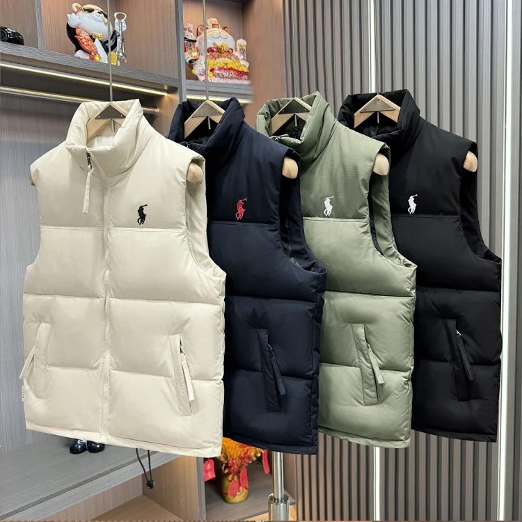 "Ready stock, high quality" Ralph Lauren light luxury down cotton vest pony vest men and women same style Ralph Paul polo vest