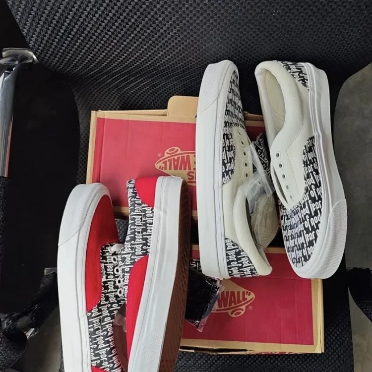 Vans sneakers slip-on low-top shoes Fear of God x Vans Era 95 dx white black fog casual lightweight low-top canvas shoes men and women same style black and white