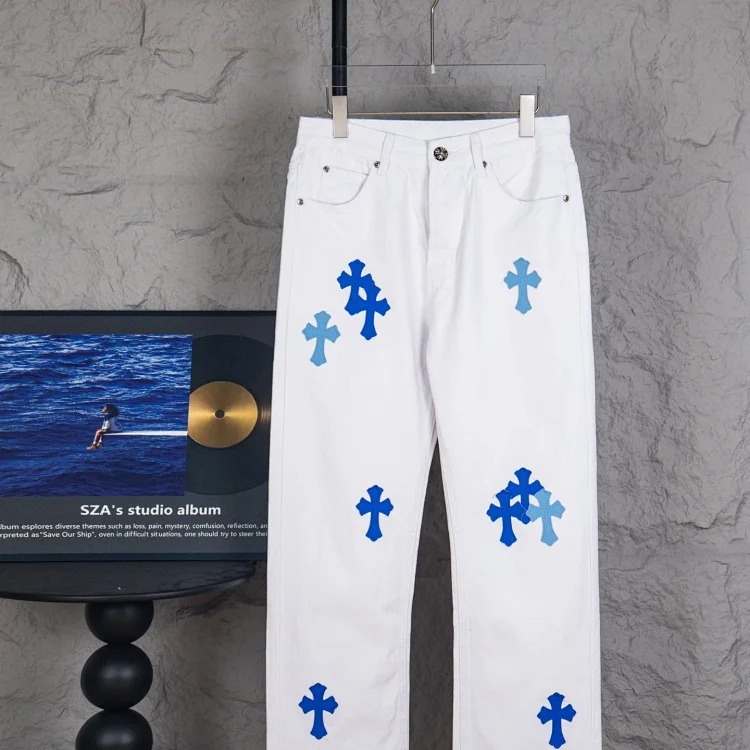 The strongest version in Guangzhou [difference from market currency] [difference from market soft leather] Chroe Hets CH [Ready stock shipped in seconds] Cross white blue label patched leath