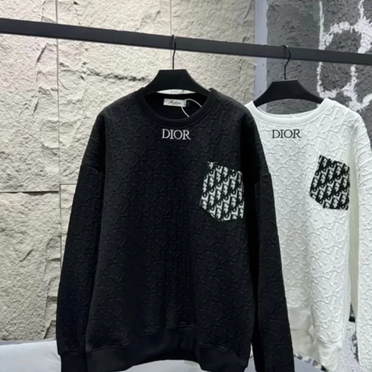 Dior DIOR light luxury long-sleeved T-shirt men and women same style round neck bottoming long-sleeved sweatshirt