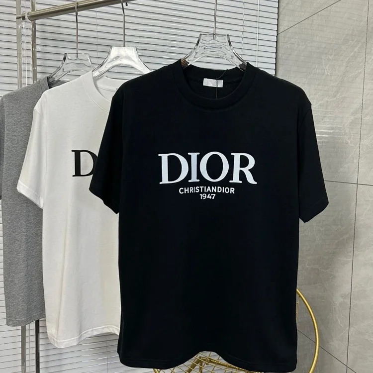 Dior light luxury short-sleeved T-shirt men's half-sleeved tops same style for men and women dior short-sleeved