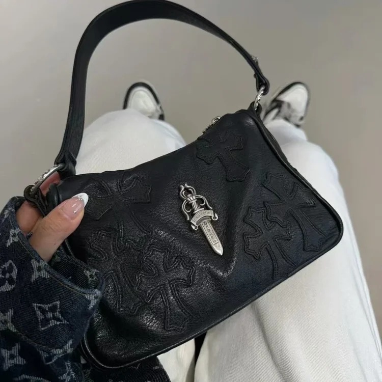 Crow Heart retro high-end pebbled shoulder underarm bag